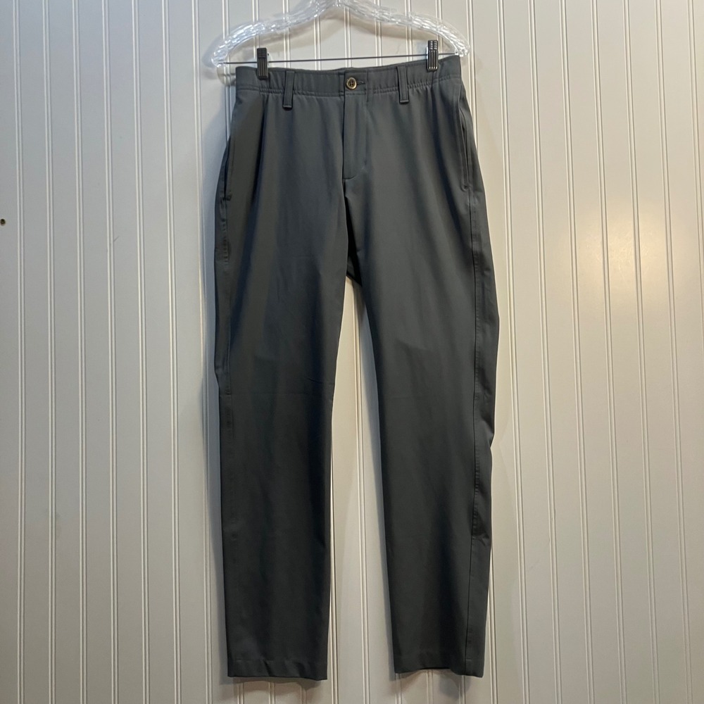 Under Armour Mens Gray Performance Golf Pants 30x30 Tapered Stretch Chinos Links